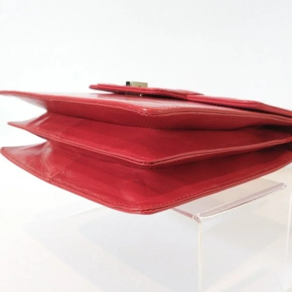 Casadei Made in Italy Red Leather Vintage Shoulder Bag